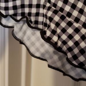 Chico's Black and White Checkered Top